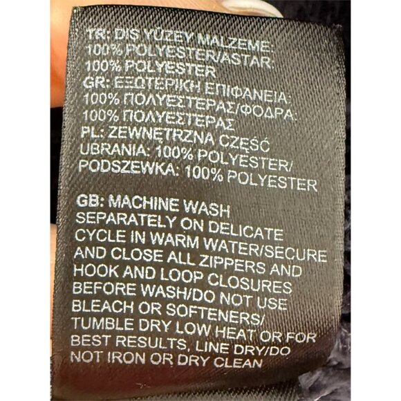 The North Face oso hoodie navy Blue Teddy fleece Jacket Plush womens S - Picture 12 of 13